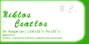 miklos csatlos business card
