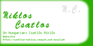 miklos csatlos business card